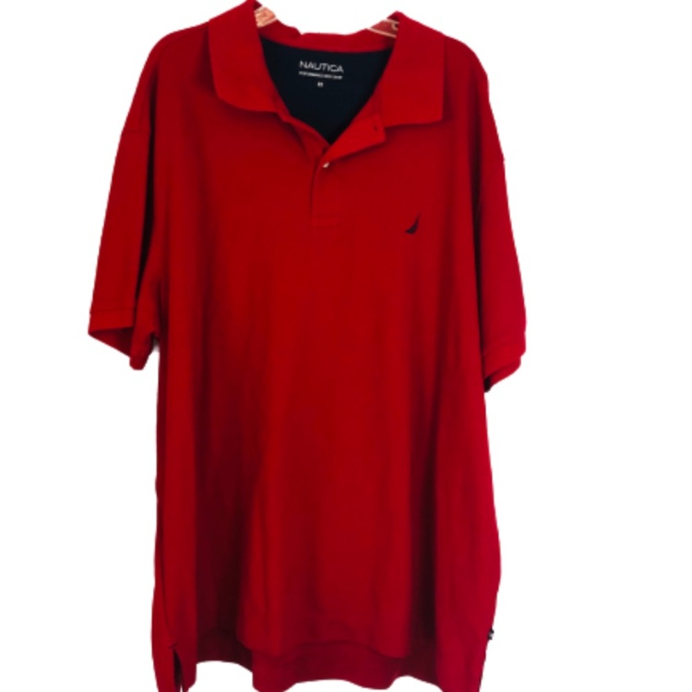 Nautica Men's Red Performance Deck Shirt Size 2X